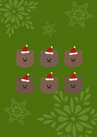 หมวกคริสต์มาสตุ๊กตาหมี(สีเขียว