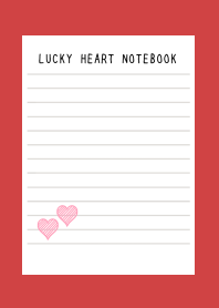LUCKY HEART NOTEBOOK-RED-BEIGE