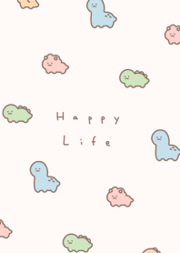 Smile Dinosaurs(pattern)/light beige.