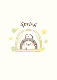 Hedgehog and Shimaenaga -spring- beige
