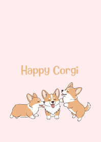 happy Welsh Corgi_Pink