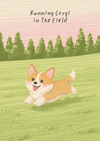 Running Corgi in the Field
