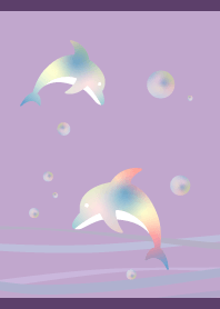 Summer Dolphin03 on purple