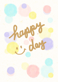 Happy day smile -watercolor Polka dot4-