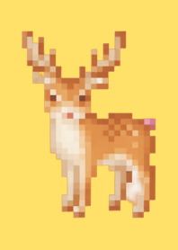 Deer Pixel Art Theme  Yellow 04