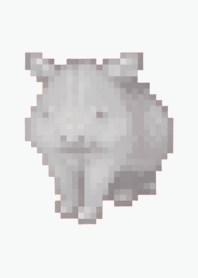 サイのドット絵のきせかえ BW 01