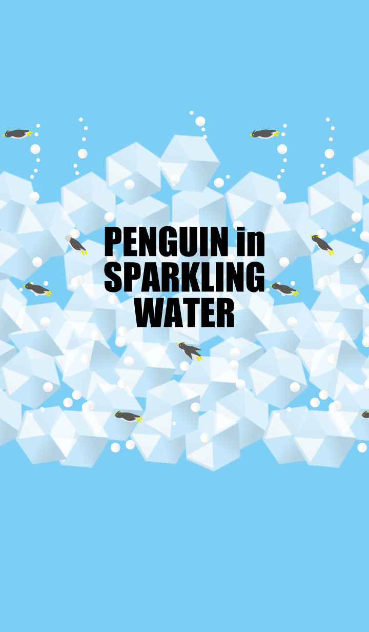 penguin in sparkling water