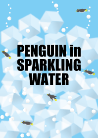 penguin in sparkling water