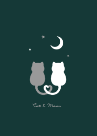 แมว&พระจันทร์ /dark green