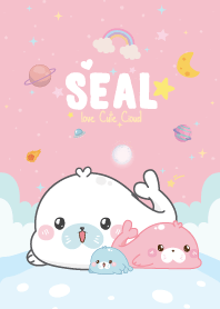 แมวน้ำอุ๋งๆ ตัวกลม เลิฟเว่อร์ สีชมพู