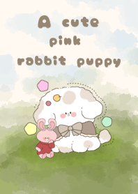 A cute pink rabbit puppy3