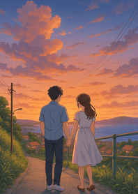 Sunset Hillside Stroll Path