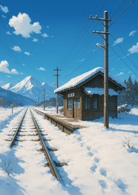 Snow Station Under Clear Sky