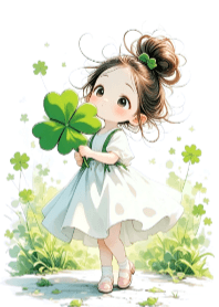 Cute Girl and a Clover V.53