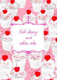 櫻桃紅色和白色的蛋糕