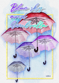 Blue sky and umbrella