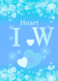I&Wイニシャル運気UP!幸せのハート青ブルー
