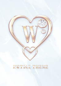 [ W ] Heart Charm & Initial  - Blue G