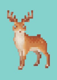 Deer Pixel Art Theme  Green 07