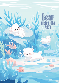 white bear under the sea