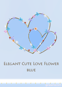 Elegant cute love flower blue