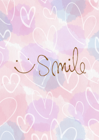 Watercolor pink2 white heart smile30