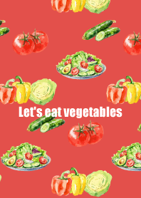 Let's eat vegetables on red
