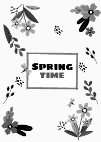 Hand Drawn Spring Time White