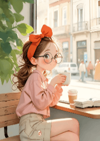 Cute Girl and Coffee V.20