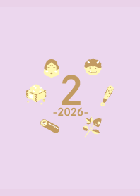 February on light purple