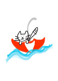 Cute Kitty Cat Umbrella Blue, White, Red