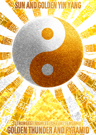 Sun and golden yin yang 2