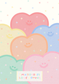 TM X DOODLES LOVE CANVAS PASTEL.