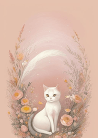Gato e flores xqa67
