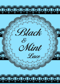 black & mint lace