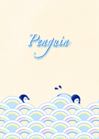penguin with seigaiha9