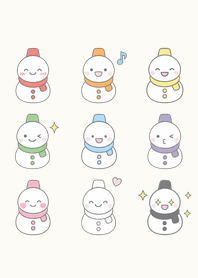ゆるかわカラフル雪だるま