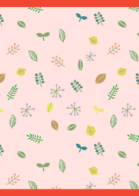 Vibrant leaves on red