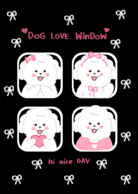 Dog love window minimal black cute jp