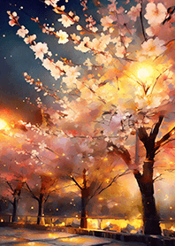 Beautiful night cherry blossoms#55