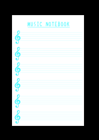 LIGHT BLUE COLOR MUSICAL NOTES-BLACK