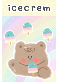 Bear eating ice cream