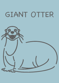 オオカワウソ　シンプル　ブルー