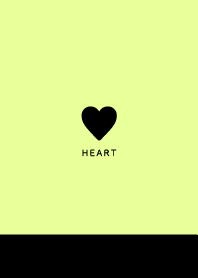 Simple Heart//Black&Lime Yellow Green 01