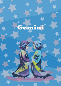 Gemini constellation on blue