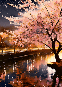 美しい夜桜の着せかえ#2243