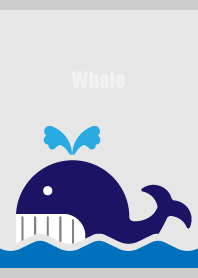 funny whale on gray