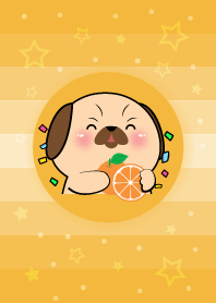 Simple Pug Dog Love Orange Theme