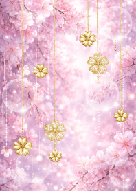 Super luck! Cherry blossoms and jewels
