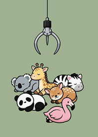 Cute claw machine-animal(grey green)